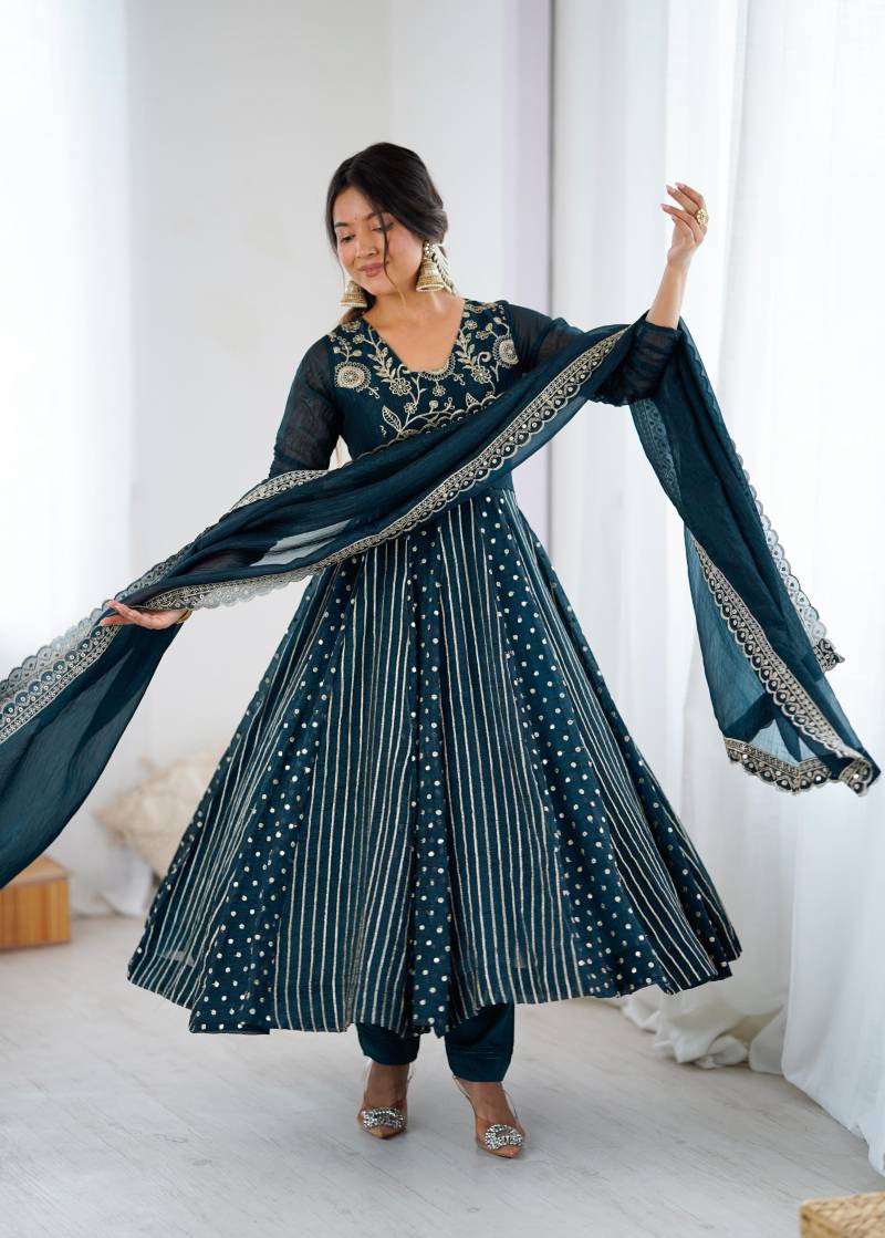 Designer Silk Anarkali Gown