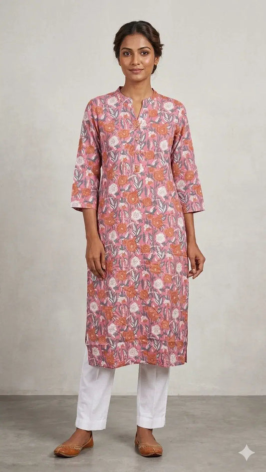 Cotton Printed Straight Kurtis Collection