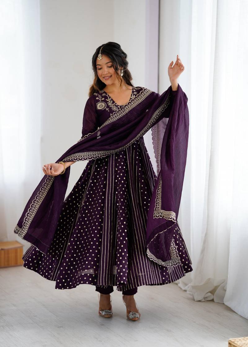 Designer Silk Anarkali Gown