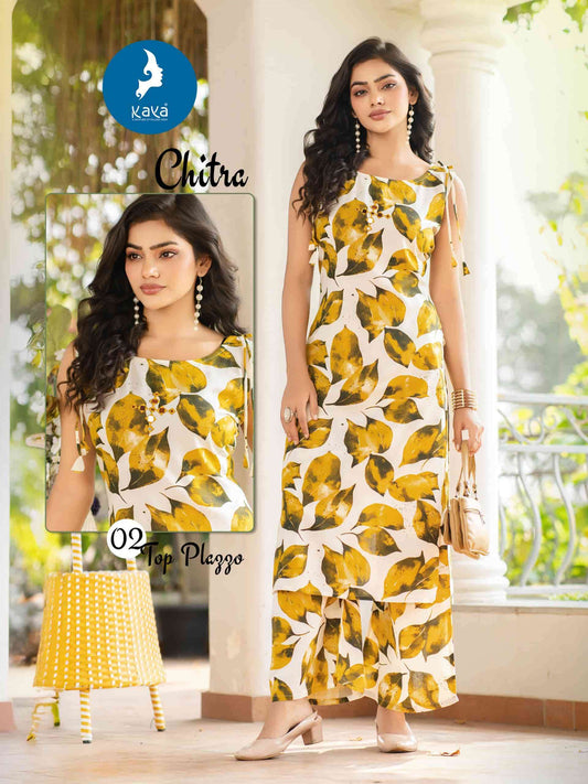 Heavy Rayon Printed Kurti with Bottom Set