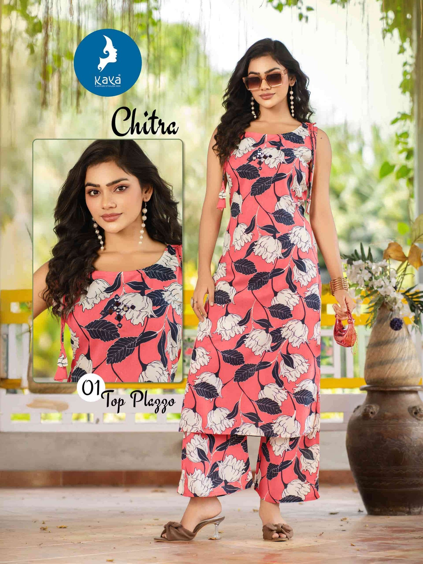 Heavy Rayon Printed Kurti with Bottom Set