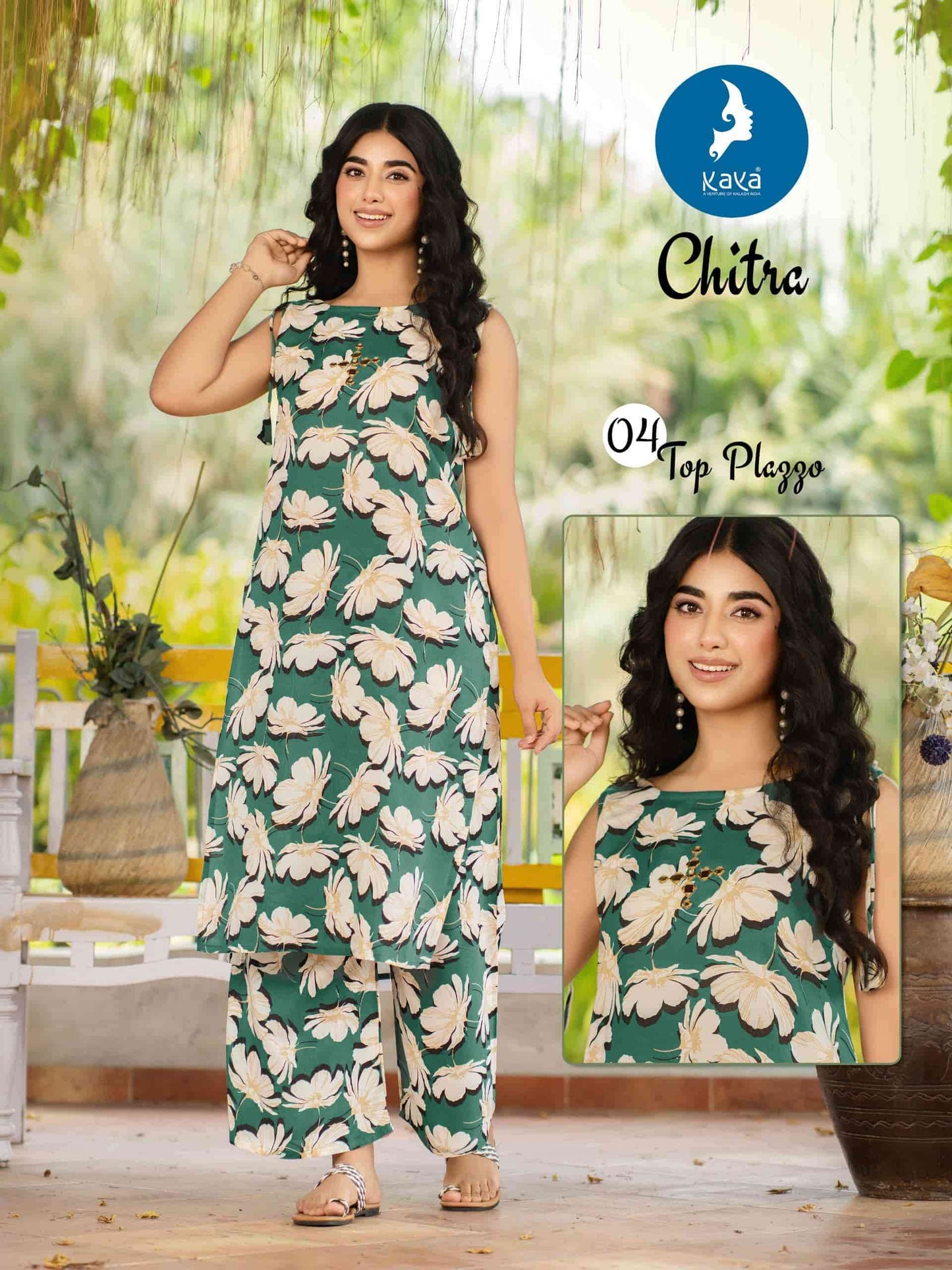 Heavy Rayon Printed Kurti with Bottom Set