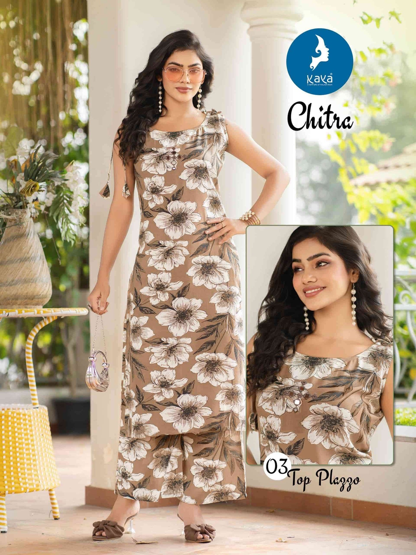 Heavy Rayon Printed Kurti with Bottom Set