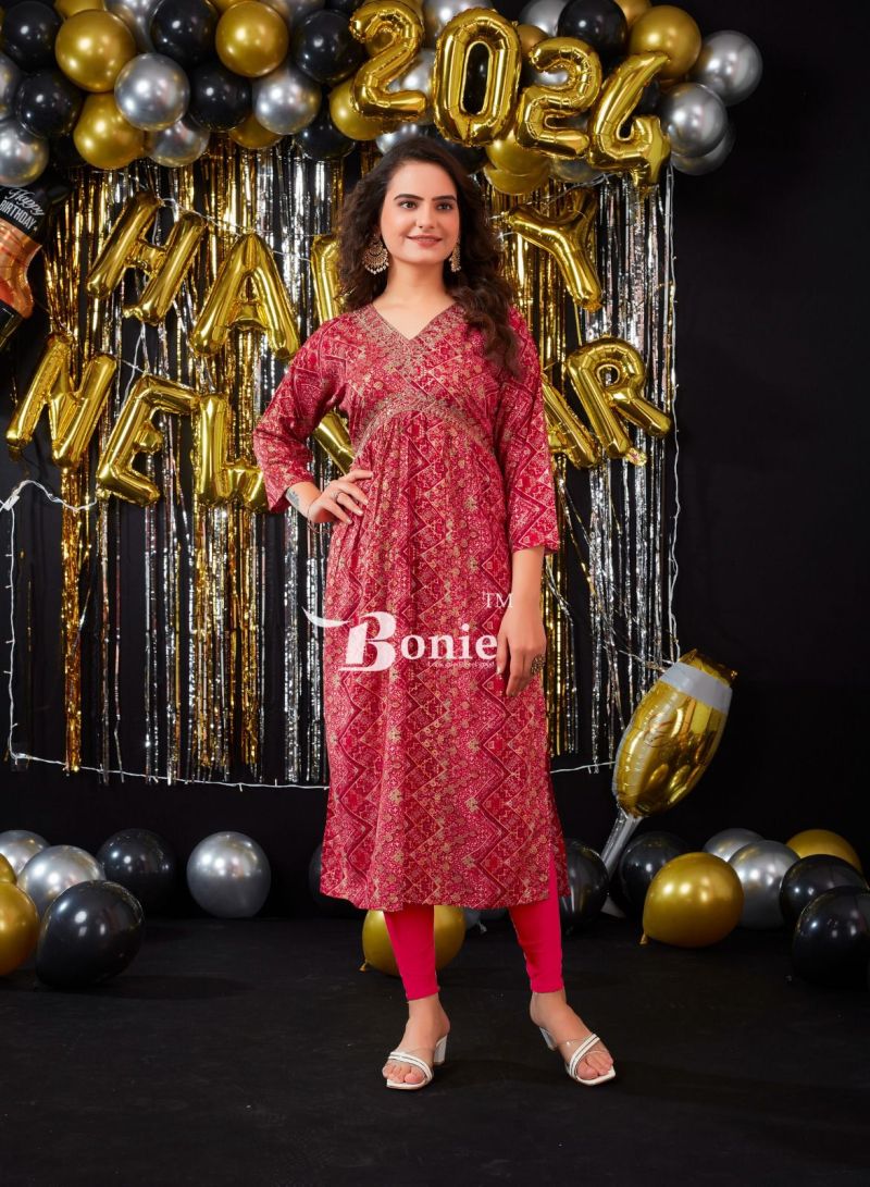 Printed Rayon Alia Cut Kurti Collection