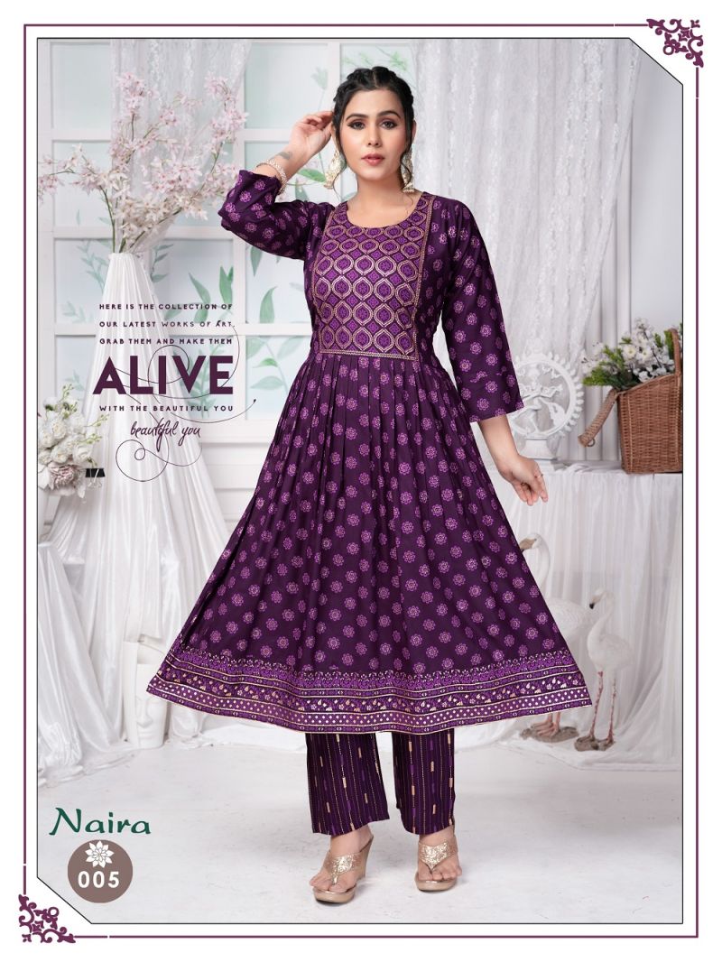 Stylish Naira Cut Rayon Kurtis Collection