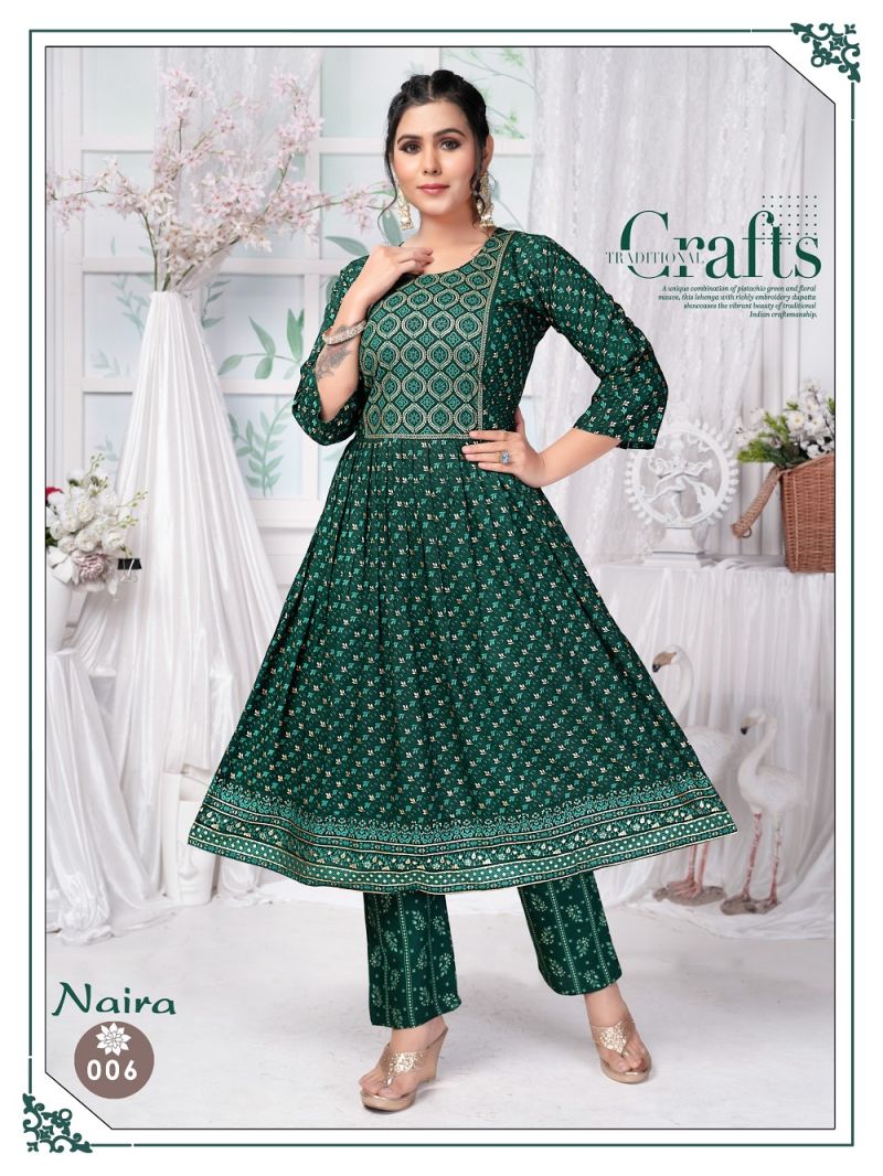 Stylish Naira Cut Rayon Kurtis Collection