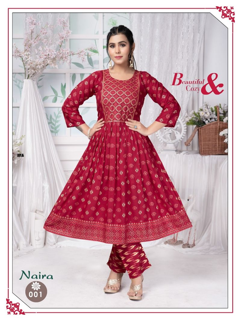 Stylish Naira Cut Rayon Kurtis Collection