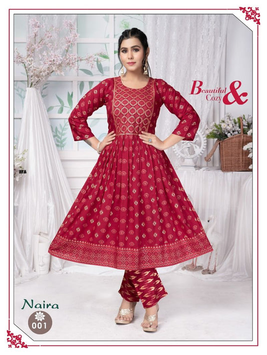 Stylish Naira Cut Rayon Kurtis Collection