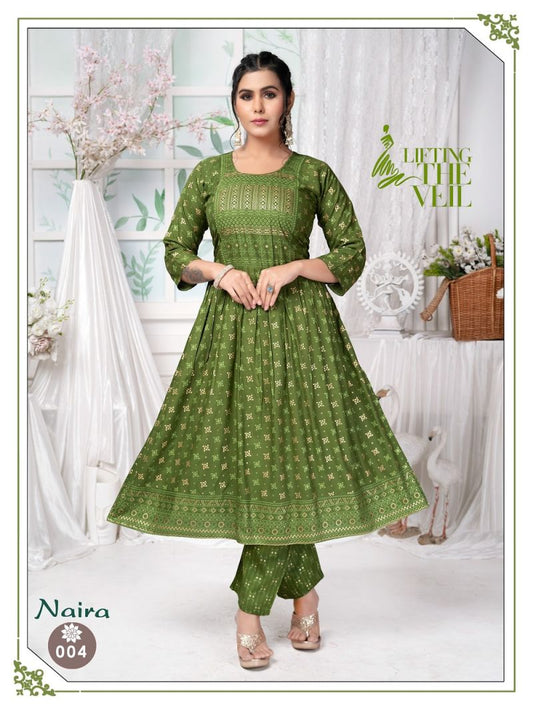 Stylish Naira Cut Rayon Kurtis Collection