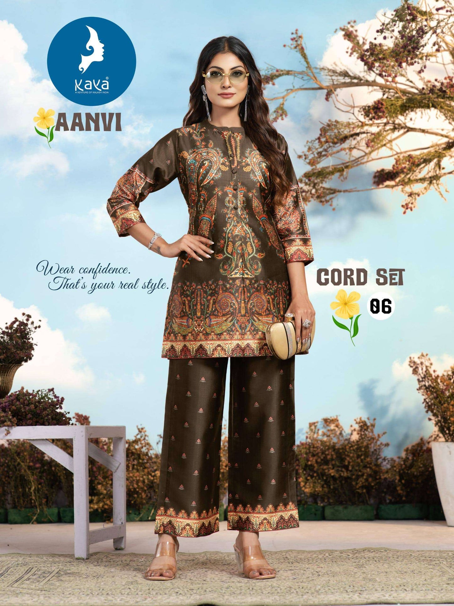 Casual Wear Vertican Printed Co-Ord Set
