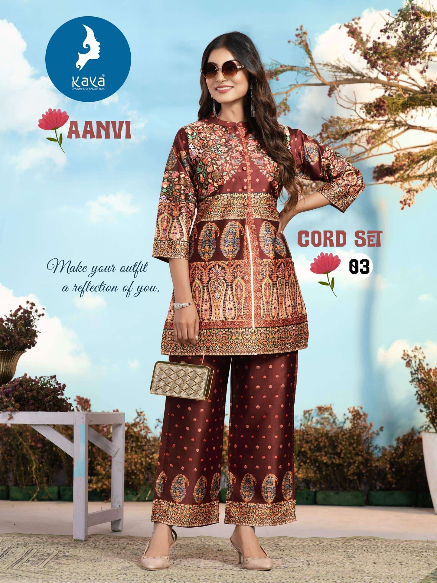 Casual Wear Vertican Printed Co-Ord Set