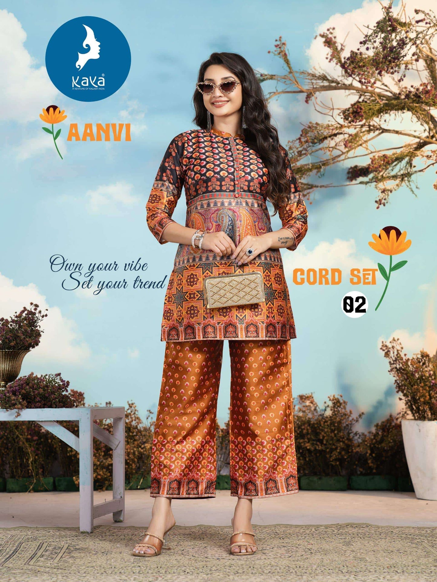Casual Wear Vertican Printed Co-Ord Set