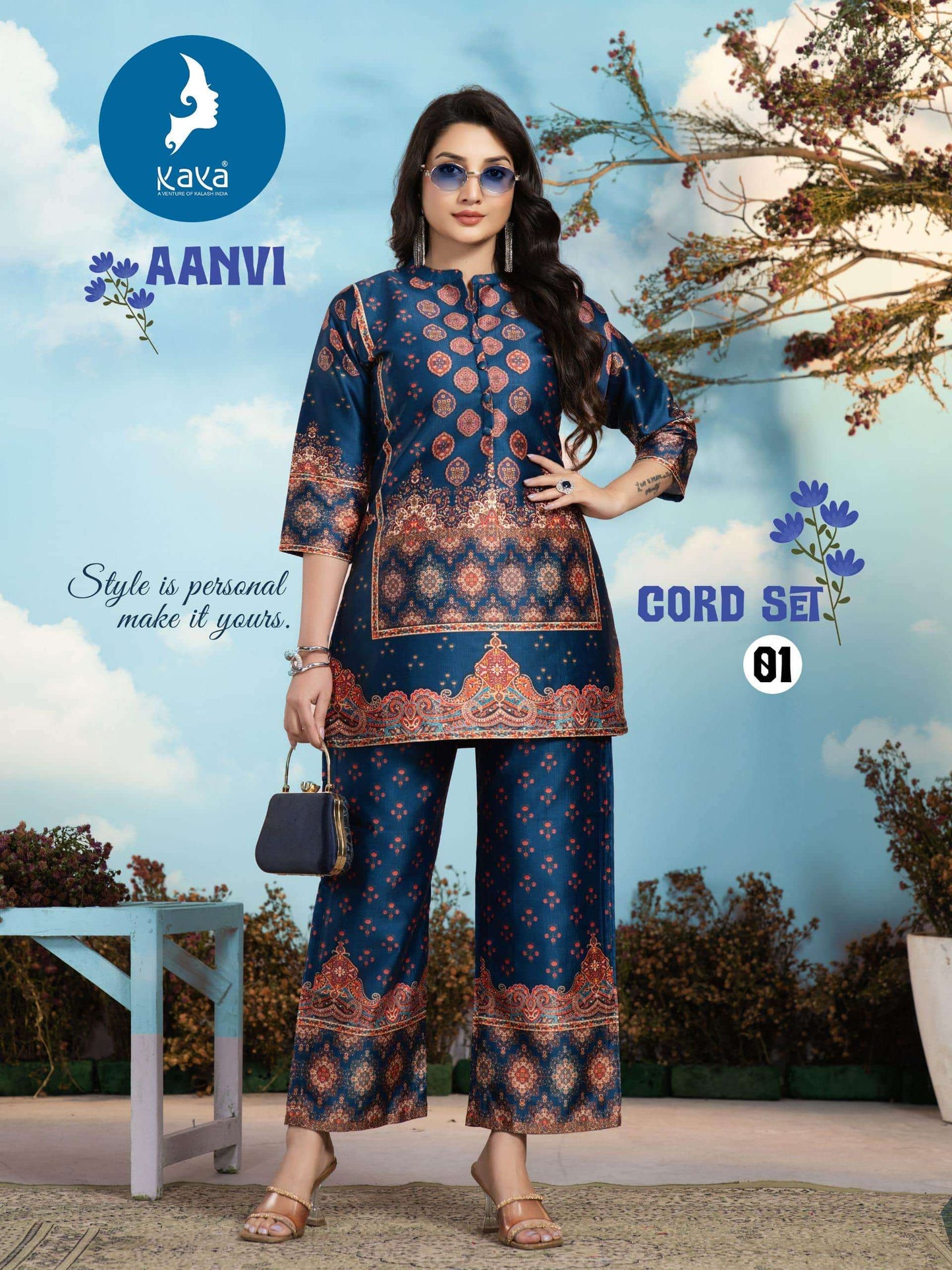 Casual Wear Vertican Printed Co-Ord Set
