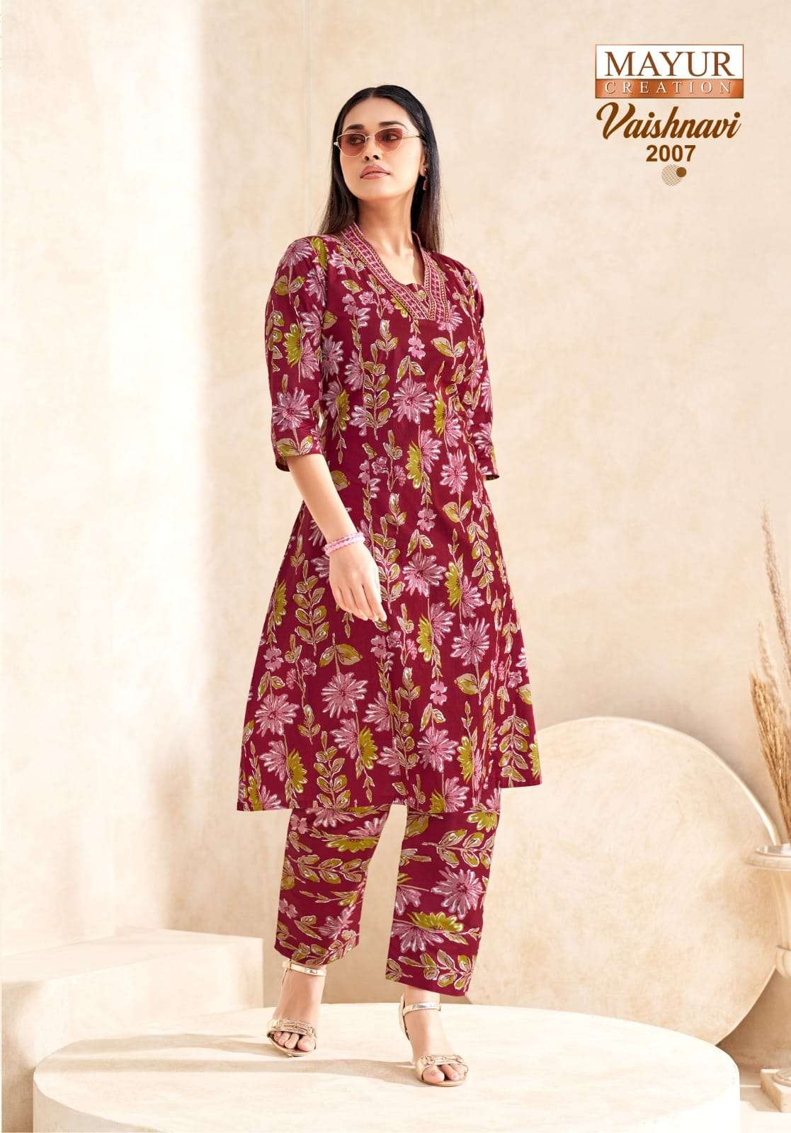 Heavy Poplin Cotton Readymade Kurti Set