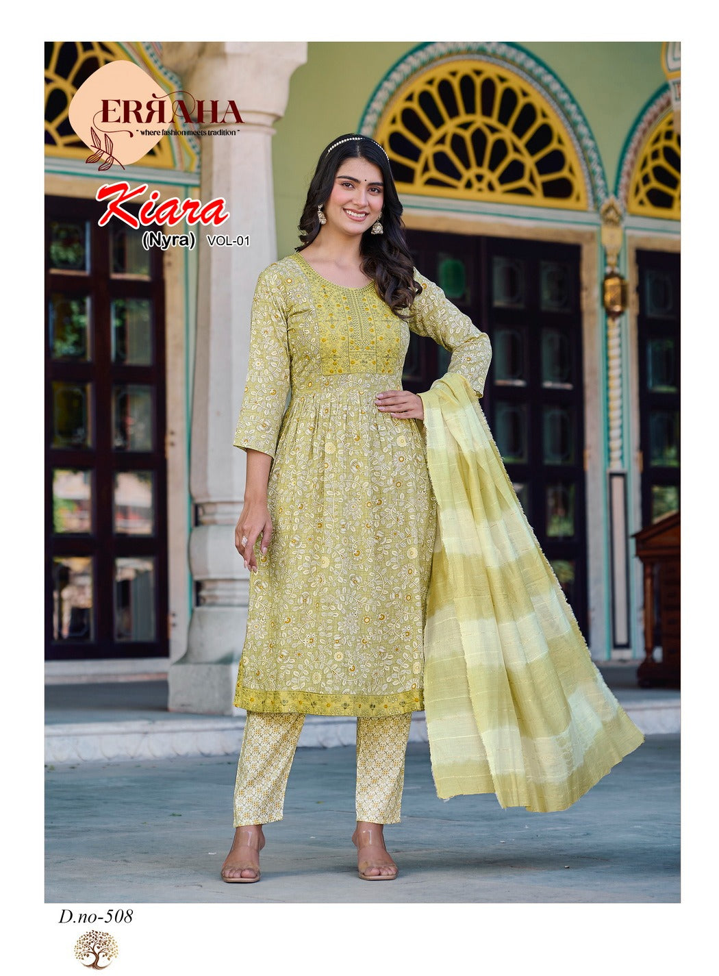 Rayon Nyra Cut Kurti Set with Bottom & Dupatta