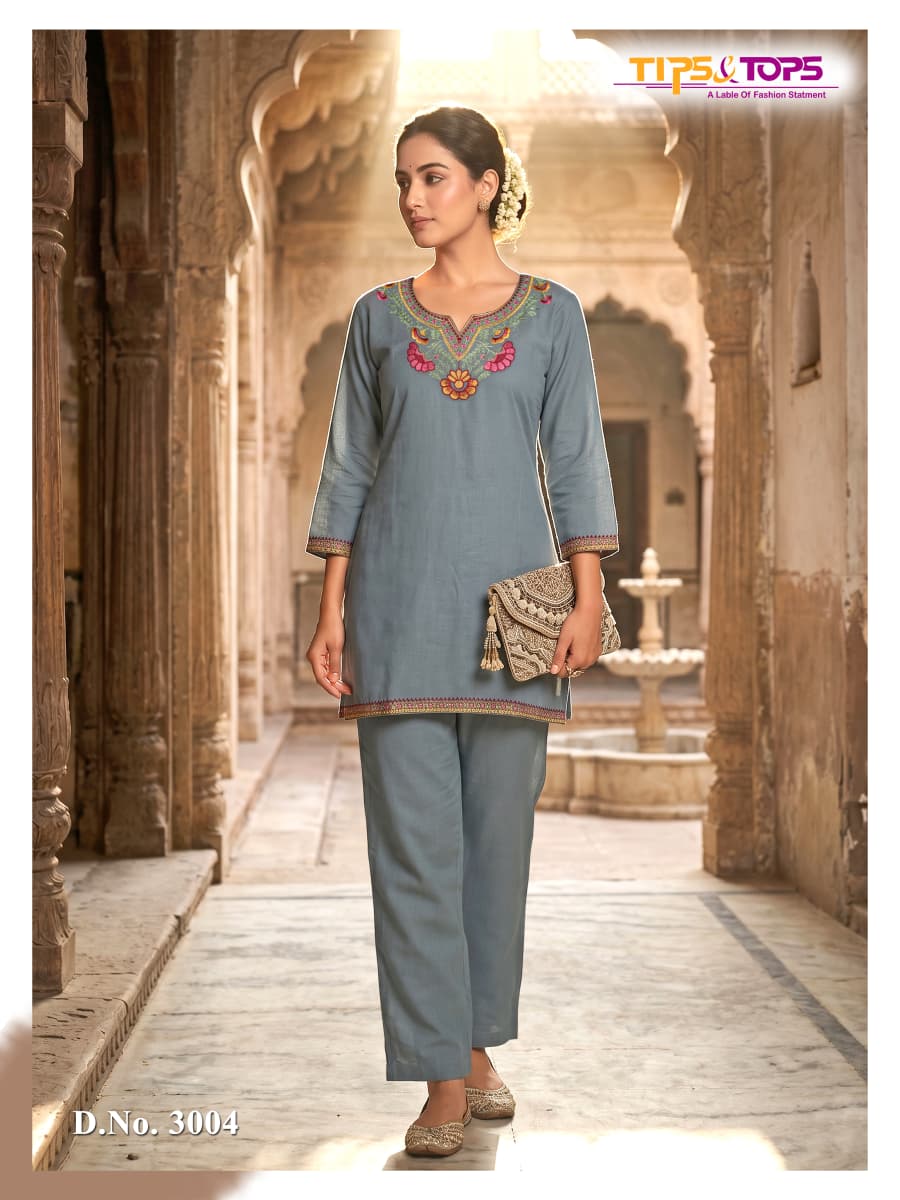 Tips And Tops Trendy Touch Readymade Co Ord Set Collection Designer Rayon Top Pant Set For WomenCollection For Women (Copy)