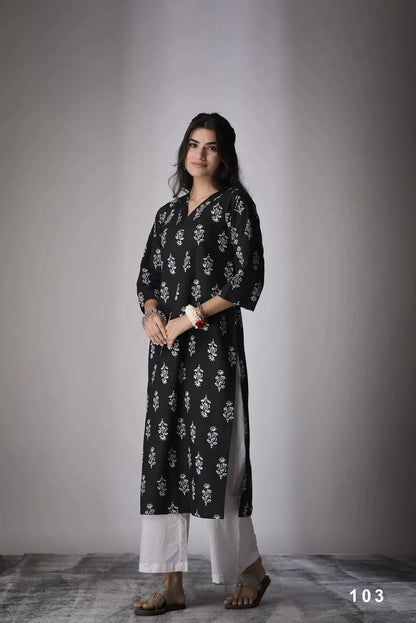 Cambric Cotton Digital Printed Kurti