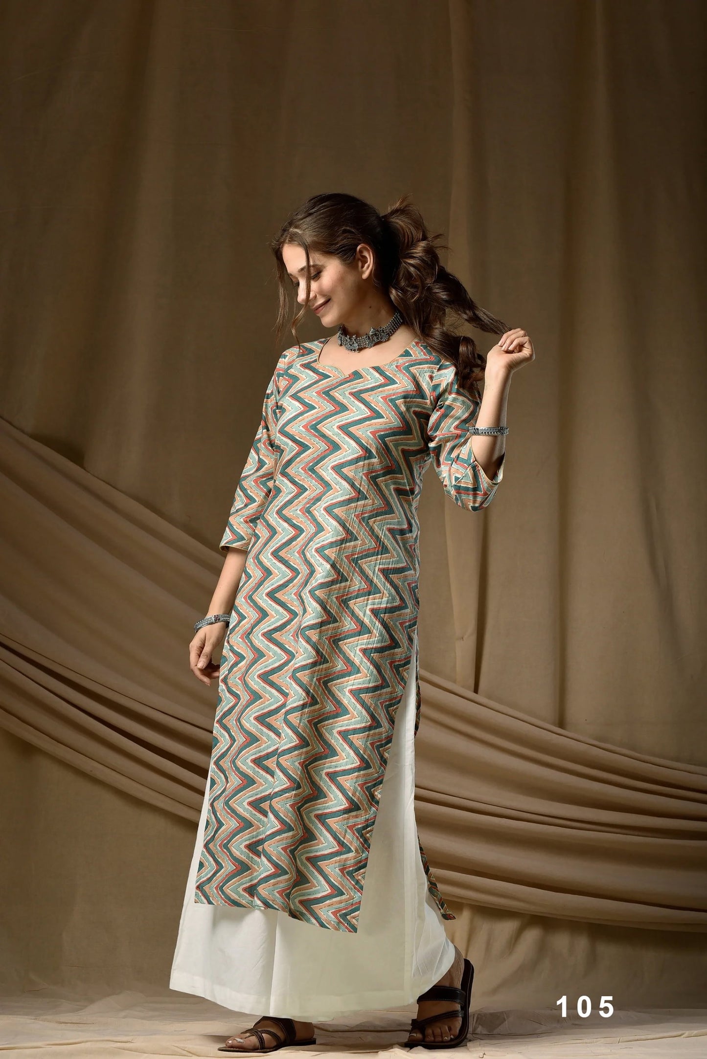 Cambric Cotton Digital Printed Kurti