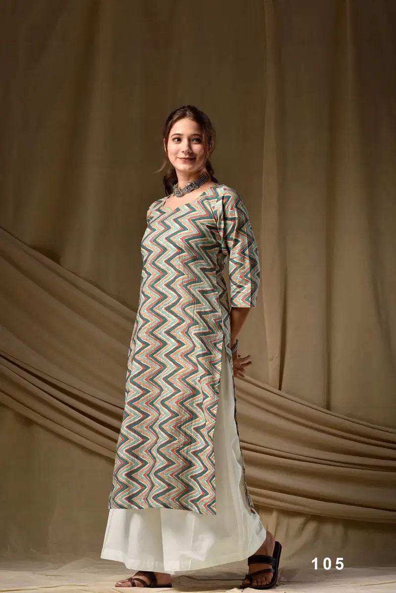 Cambric Cotton Digital Printed Kurti