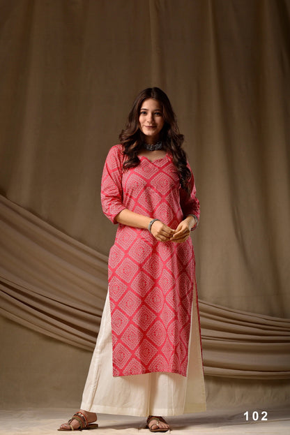 Cambric Cotton Digital Printed Kurti