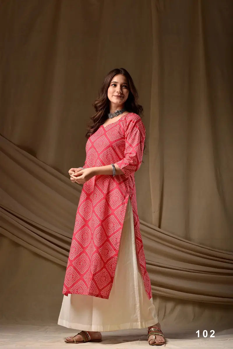 Cambric Cotton Digital Printed Kurti