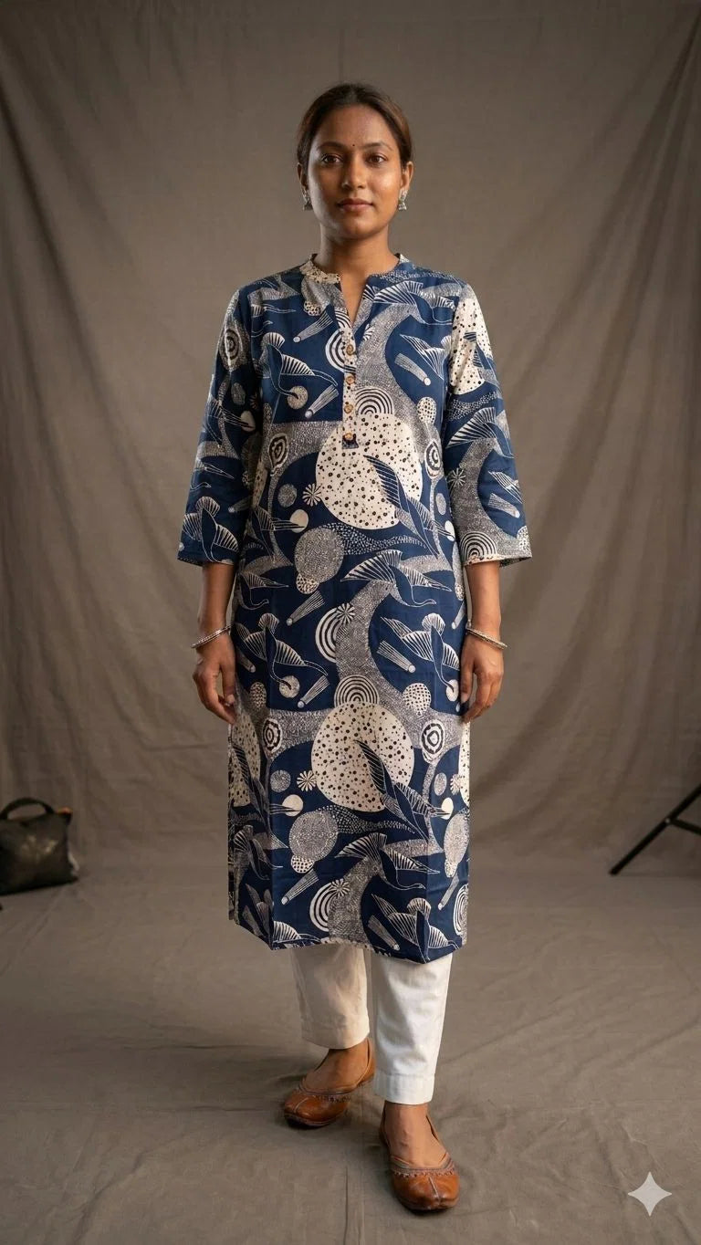 Cotton Printed Straight Kurtis Collection