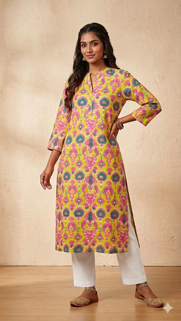 Cotton Printed Straight Kurtis Collection