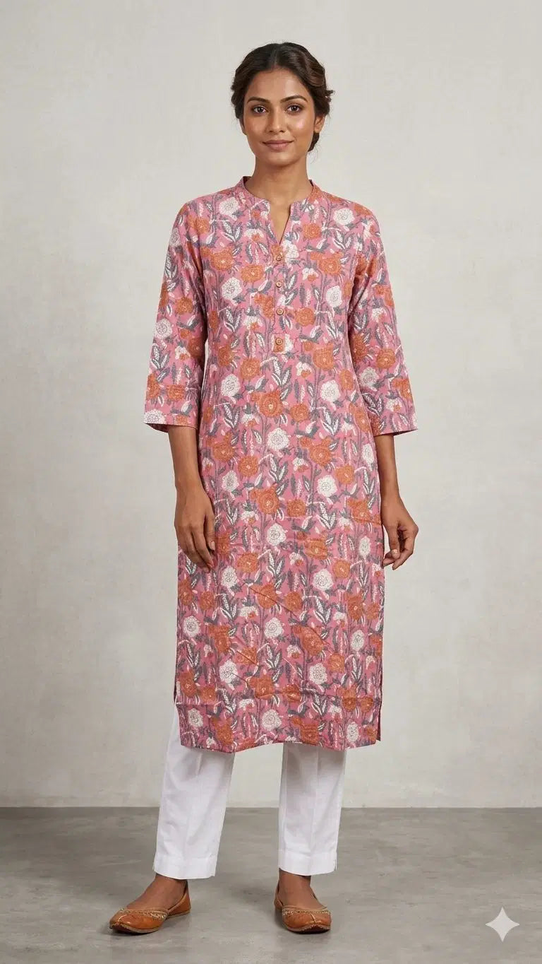 Cotton Printed Straight Kurtis Collection
