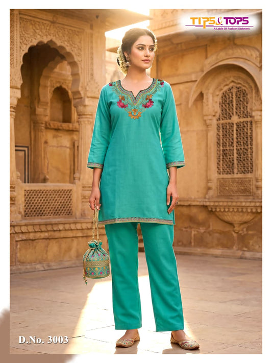 Tips And Tops Trendy Touch Readymade Co Ord Set Collection Designer Rayon Top Pant Set For WomenCollection For Women (Copy)