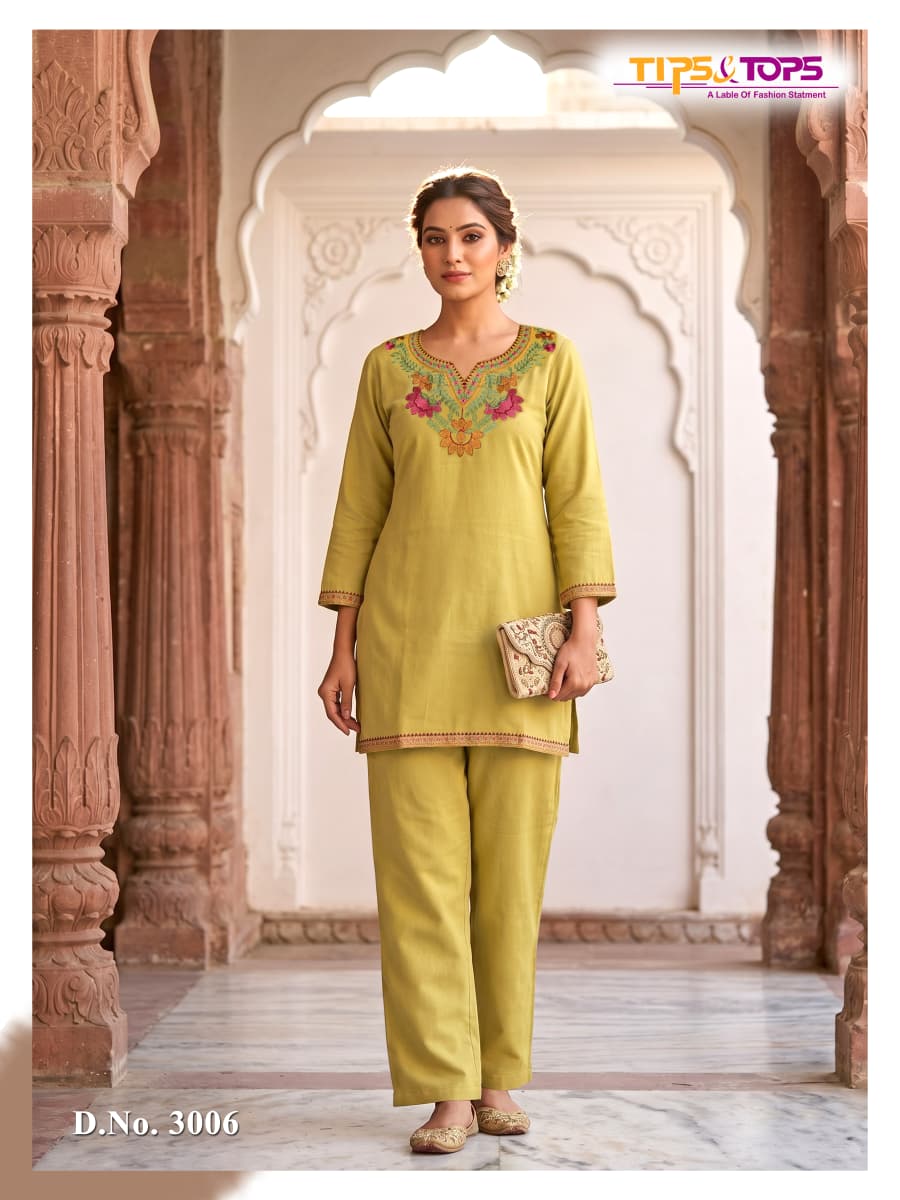 Tips And Tops Trendy Touch Readymade Co Ord Set Collection Designer Rayon Top Pant Set For WomenCollection For Women (Copy)